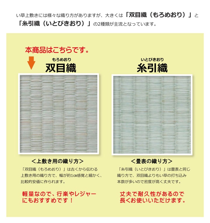純国産 い草 上敷き カーペット 双目織 『草津』 江戸間6畳(約261×352cm) 【メーカー直送商品】☆
