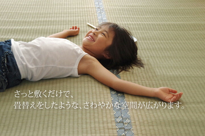 純国産 い草 上敷き カーペット 糸引織 『湯沢』 江戸間2畳(約176×176cm) 【メーカー直送商品】☆
