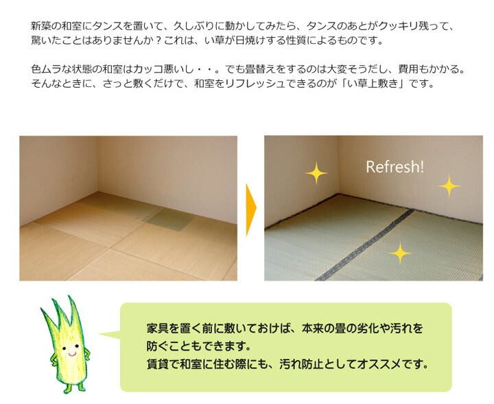 純国産 い草 上敷き カーペット 糸引織 『湯沢』 六一間8畳(約370×370cm) 【メーカー直送商品】☆