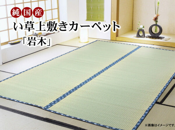 純国産 い草 上敷き カーペット 糸引織 『岩木』 江戸間4.5畳(約261×261cm) 【メーカー直送商品】☆