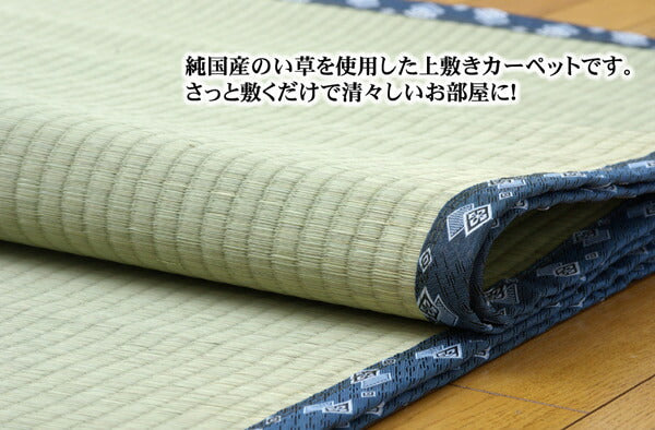 純国産 い草 上敷き カーペット 糸引織 『岩木』 江戸間4.5畳(約261×261cm) 【メーカー直送商品】☆
