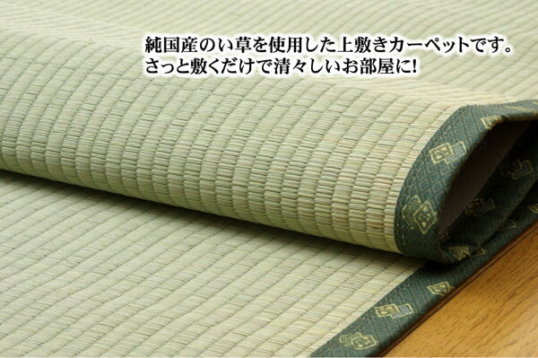フリーカット い草 上敷き カーペット 『F竹』 江戸間6畳(約261×352cm)(裏:ウレタン張り) 【メーカー直送商品】☆