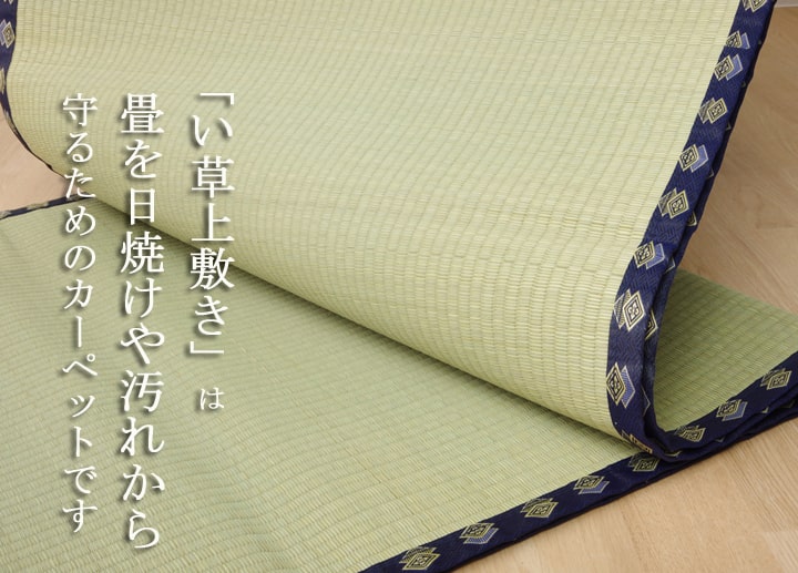 い草 上敷き い草上敷 はっ水 カーペット 無地 『撥水 湖水』 江戸間4.5畳(約261×261cm) 【メーカー直送商品】☆