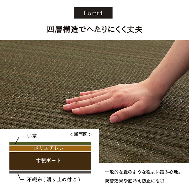 い草 置き畳 ユニット畳 システム畳 無地調 シンプル モダン シック おしゃれ空間 消臭 縁無し お手入れ簡単 裏面滑り止め 収納便利 約70×70×1.5cm 9枚組 【メーカー直送商品】☆