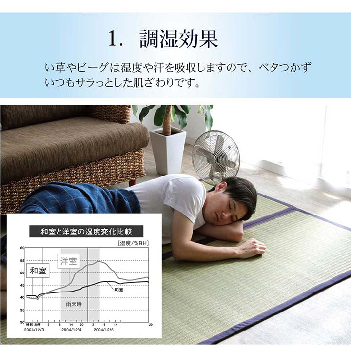ラグ マット 長方形 い草 夏用 沖縄ビーグ 191×250cm 【メーカー直送商品】☆
