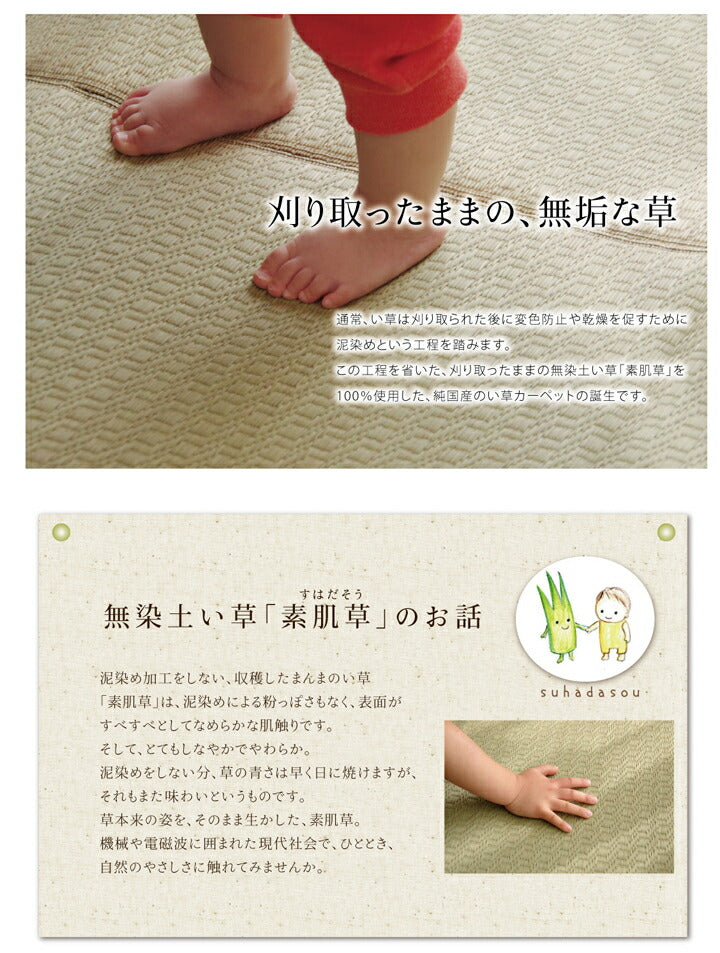 純国産 い草ラグカーペット『F)MUKU』約140×200cm【メーカー直送商品】