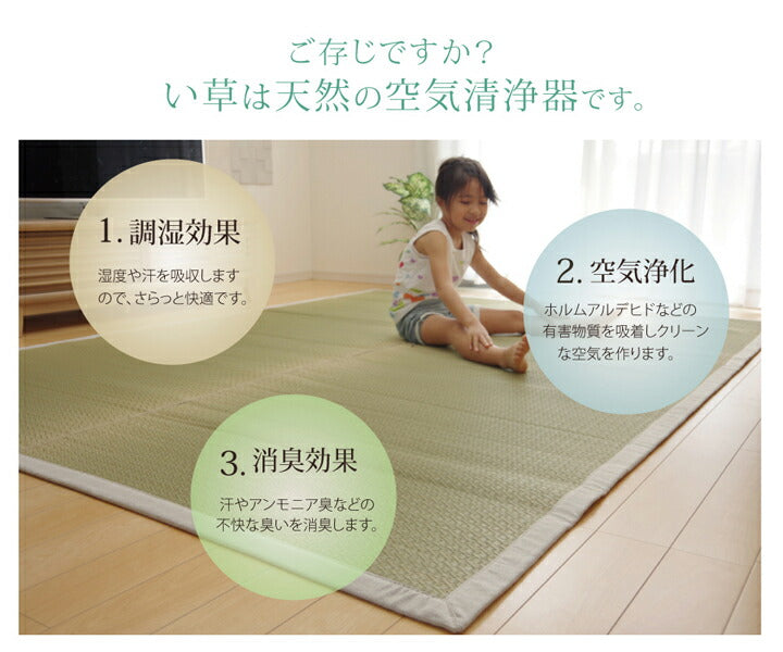 純国産 い草ラグカーペット『F)MUKU』約191×191cm【メーカー直送商品】