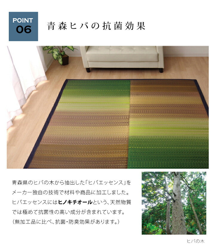 い草ラグ 国産 約3畳 長方形『Fジョイ』約191×250cm【メーカー直送商品】