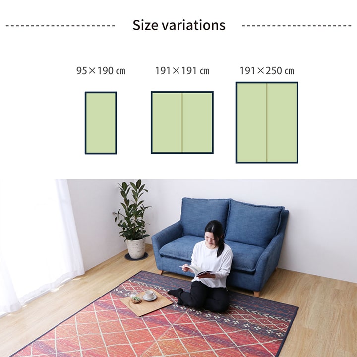 ラグ 日本製 ウカイハラデニム い草 D-STYLE『Fエレナ』約191×250cm【メーカー直送商品】
