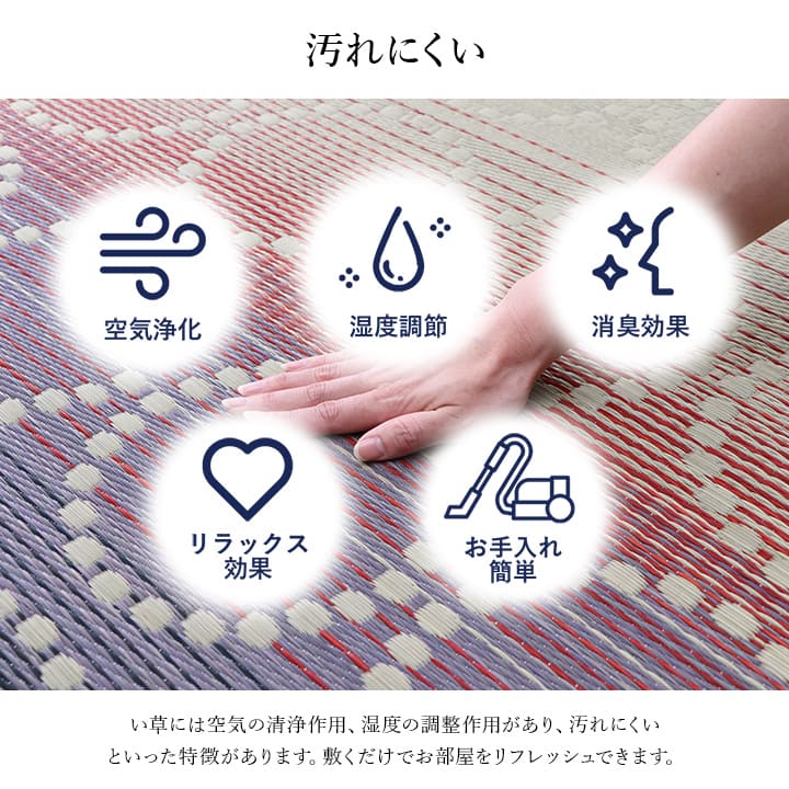 い草ラグ 和モダン柄 インテリア 節電 夏用 涼しい おしゃれ おすすめ 湿度調節 消臭効果 お手入れ簡単 約191×191cm 【メーカー直送商品】☆