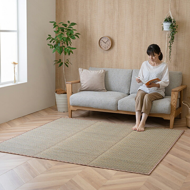 い草カーペット チェック柄 約120×180cm NCXリープ【メーカー直送商品】