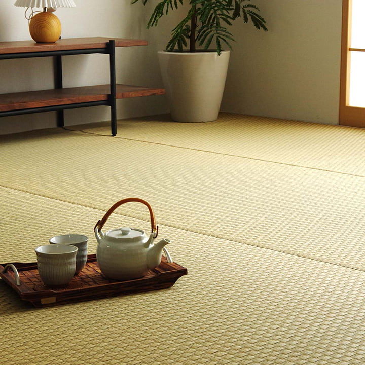 上敷きゴザ い草 市松柄 約191×191cm【メーカー直送商品】