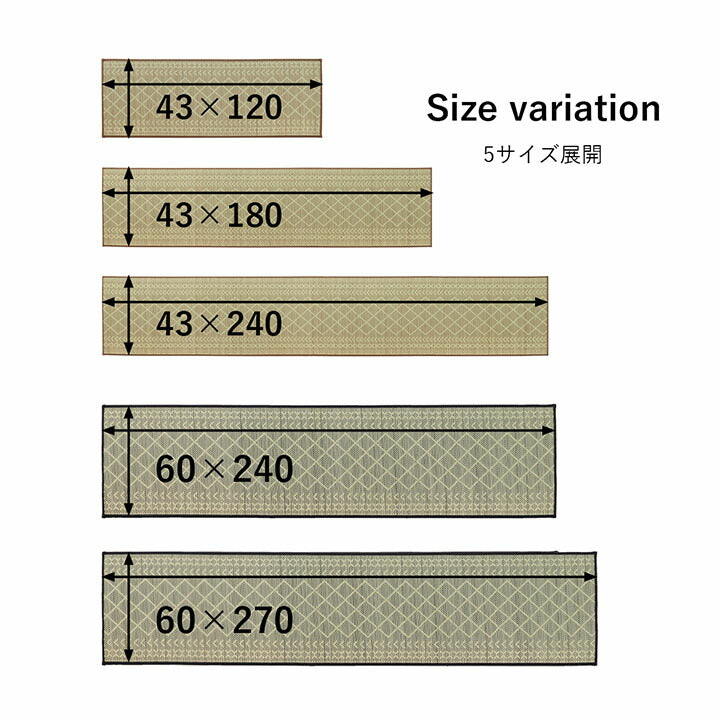 キッチンマット い草 日本製 滑り止め 約60×270cm【メーカー直送商品】