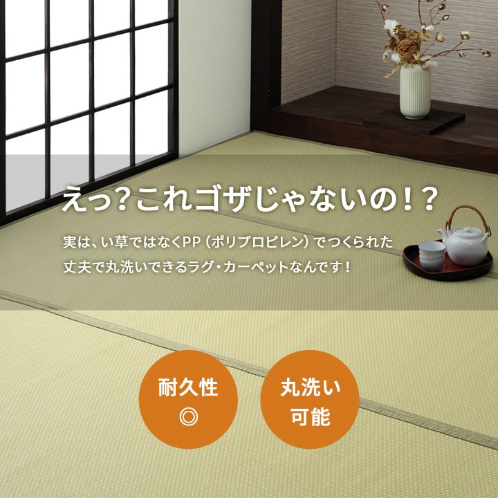 洗える ござ 日本製 国産 カーペット リバーシブル 丈夫 除菌スプレー対応 敷詰 ラグ 敷物 ペット 江戸間1畳(約87×174cm) 【メーカー直送商品】☆