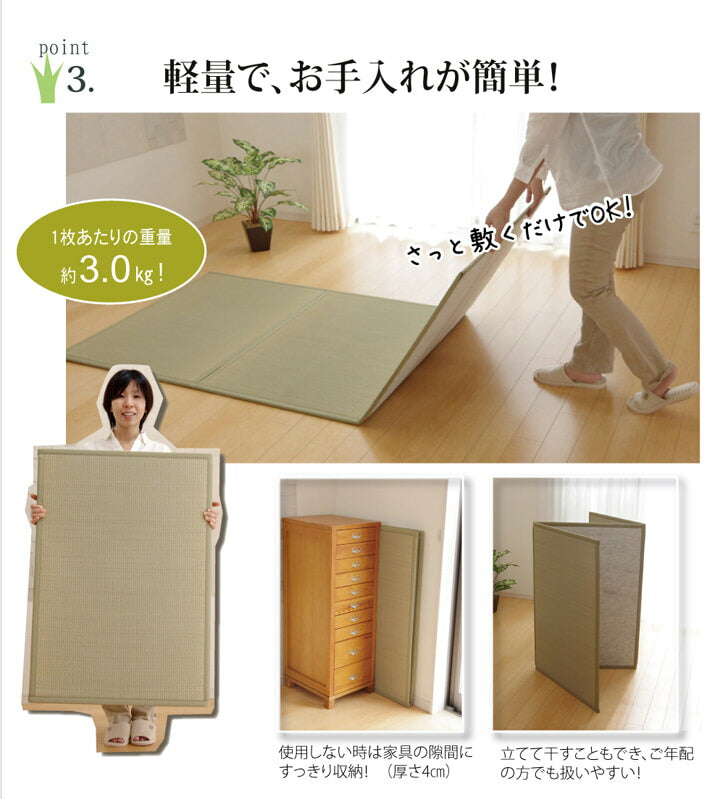 い草マットレス 寝具 マットレス シングル 三つ折り い草 置き畳 国産 『い草マットレス』 約100×210cm (裏:不織布) 【メーカー直送商品】