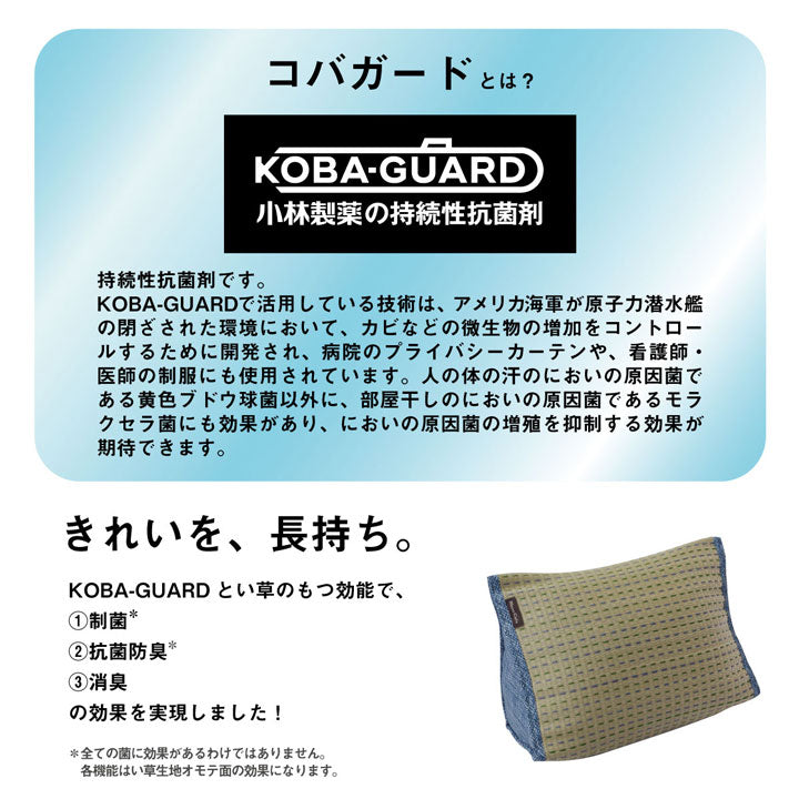 クッション くつろぎ い草 抗菌防臭 シンプル 小林製薬コバガード使用 約40×30×20cm 【メーカー直送商品】☆
