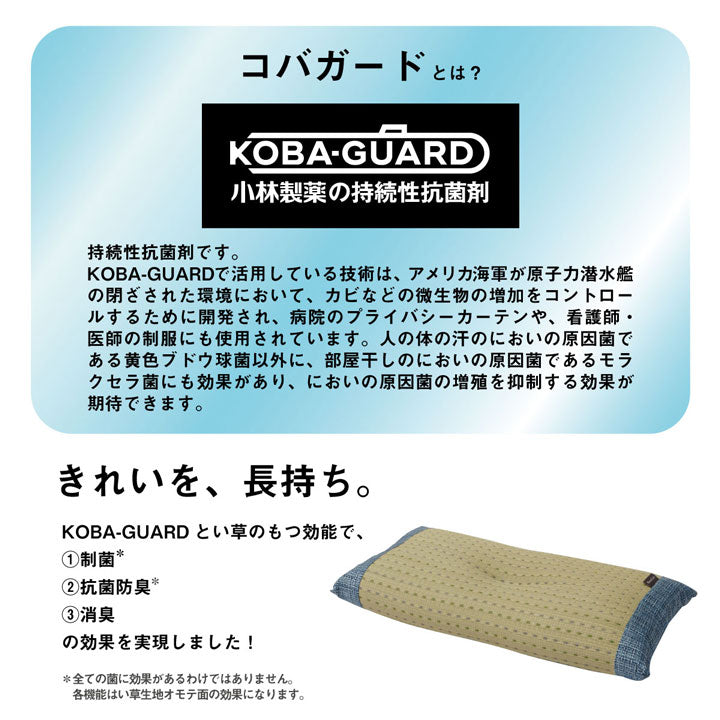 枕 まくら い草 消臭 ごろ寝 抗菌防臭 消臭 シンプル 小林製薬コバガード使用 約50×30cm 【メーカー直送商品】☆