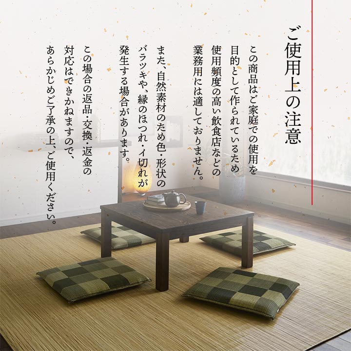 日本製 い草 座布団 クッション ブロック柄 2枚組 約55×55cm 【メーカー直送商品】☆