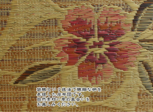 純国産 袋織 織込千鳥 い草座布団 『なでしこ 2枚組』 約60×60cm×2P 【メーカー直送商品】☆