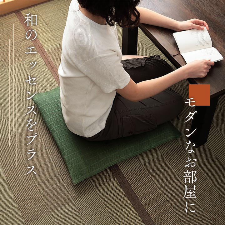 座布団 い草座布団 日本製 抗菌防臭 消臭 湿度調整 蒸れにくい 涼しい モダン 無地 2枚組 55×55cm 【メーカー直送商品】☆