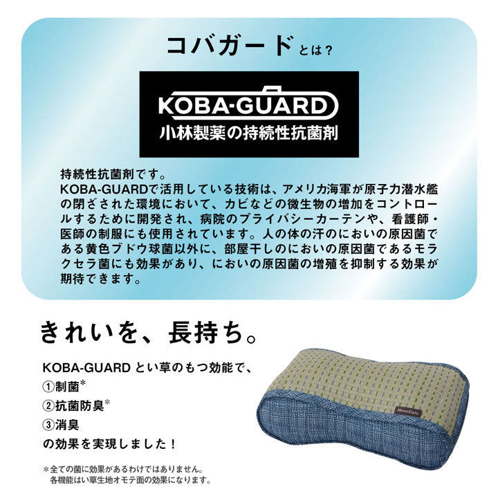 クッション くつろぎ リラックス い草 抗菌防臭 消臭 シンプル 小林製薬コバガード使用 約38×20cm 【メーカー直送商品】☆