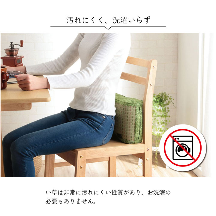 クッション くつろぎ リラックス い草 抗菌防臭 消臭 シンプル 小林製薬コバガード使用 約38×20cm 【メーカー直送商品】☆