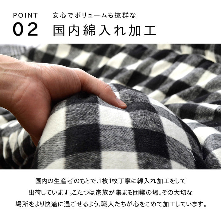 チェック柄 こたつ布団 正方形 掛け単品 『チェッカー』 約205×205cm 【メーカー直送商品】☆