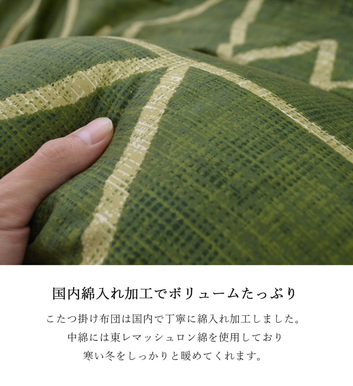 こたつ布団 正方形 シンプル 幾何柄 掛け敷きセット 約190×190cm 【メーカー直送商品】☆