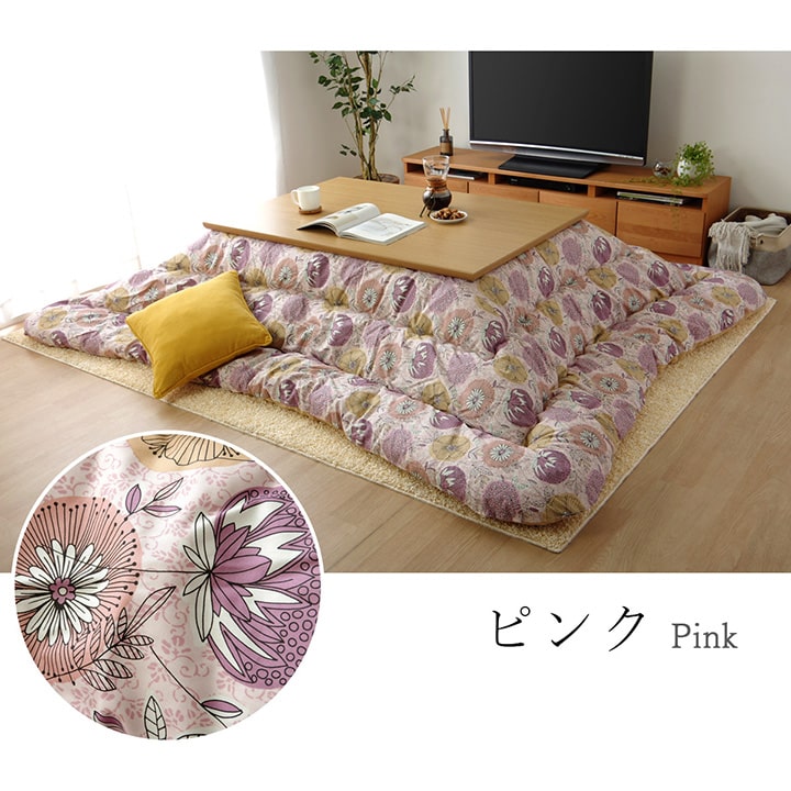 こたつ布団 長方形 国産 花柄 掛け単品 約205×245cm 【メーカー直送商品】☆
