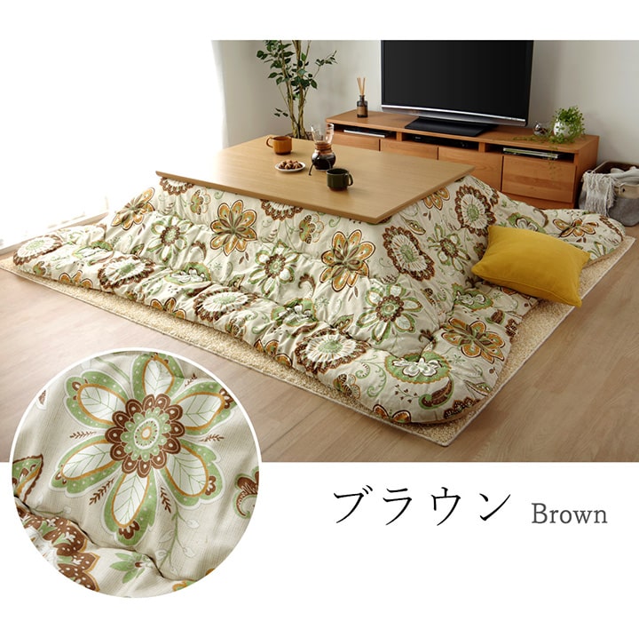 こたつ布団 長方形 国産 花柄 掛け単品 約205×245cm 【メーカー直送商品】☆