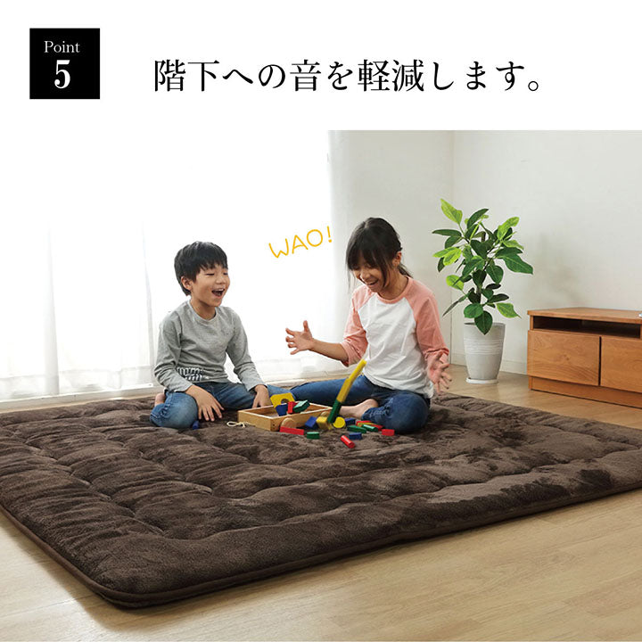 ラグ こたつ敷き布団 長方形 撥水 あったか仕様6層タイプ 撥水6層フラン 絨毯 滑り止め加工 アルミシート ふんわり 極厚 保温 防音 約190×260cm【メーカー直送商品】☆