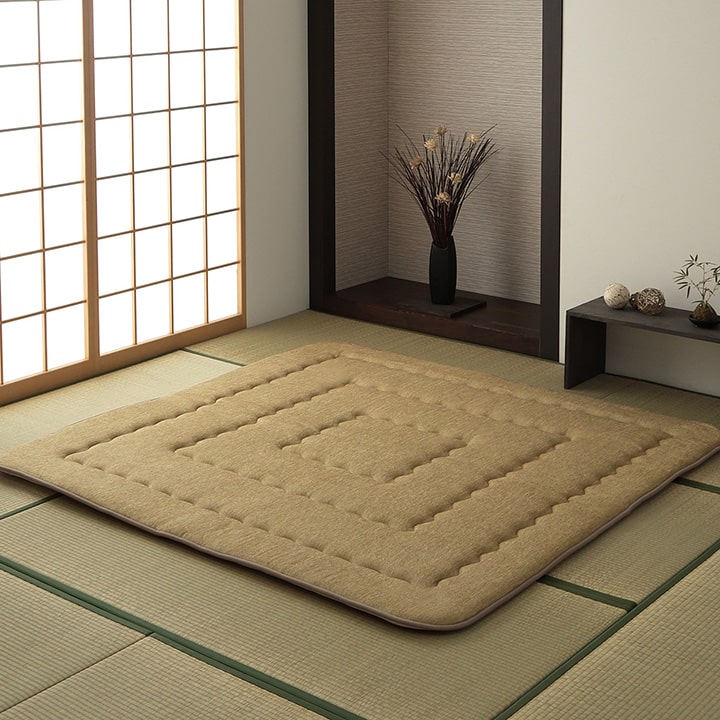 こたつ布団 正方形 撥水ラグ ふっくらタイプ 約190×190cm 【メーカー直送商品】☆