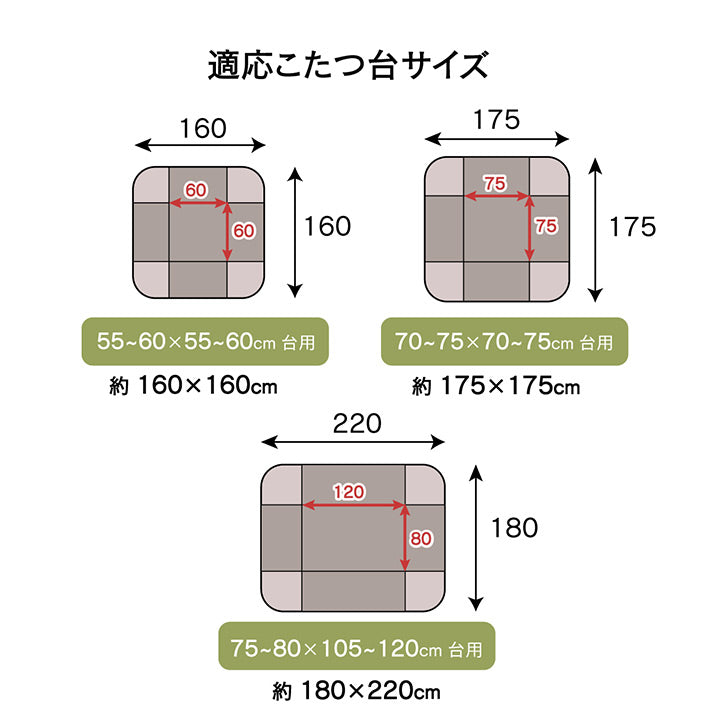 こたつ布団 おしゃれ 省スペース 正方形 ノルディック柄 電気代節約 ふわふわ なめらか 約 175×175cm 【メーカー直送商品】☆