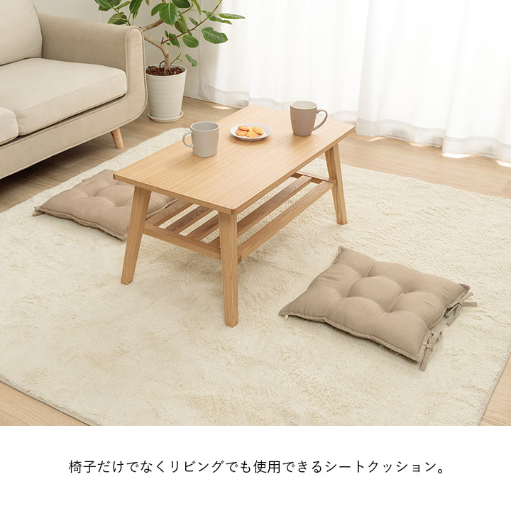 クッション ループ シート クッション シート 無地 国産 ベージュ ブラウン ネイビー 再生ペット SDGs エコ 約43×43cm 単品 シンプル かわいい【メーカー直送商品】☆