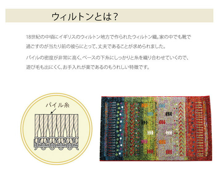 トルコ製 ウィルトン織り 玄関マット 『マリア』 約60×90cm 【メーカー直送商品】☆