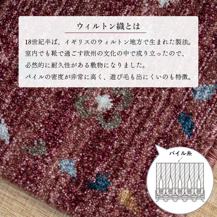 玄関 マット トルコ製 ウィルトン 織り 民族柄 エスニック シンプル 抗菌防臭 消臭 丈夫 へたりにくい 1年中 ソファー前用 ベッドサイド用 約50×80cm ナチュラル 【メーカー直送商品】☆