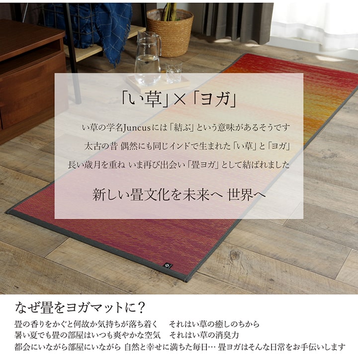 ヨガ 癒しマット 国産 い草『スカイシー』約66×185cm【メーカー直送商品】