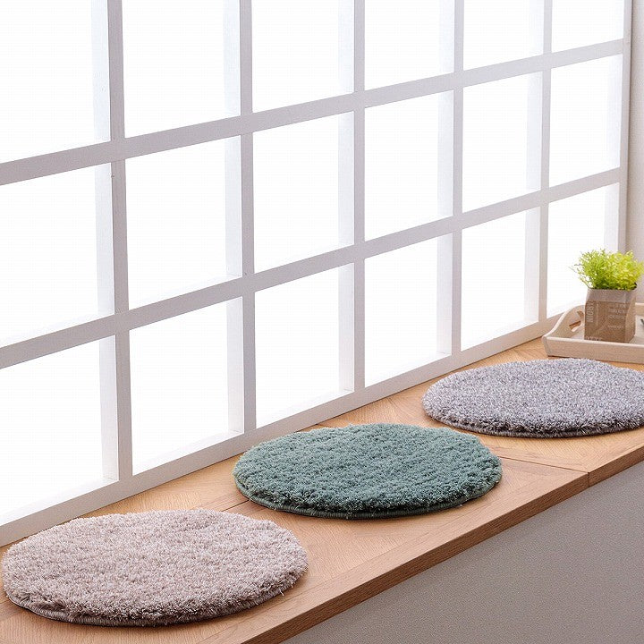 チェアパッド シャギー 洗えるラグ 北欧 約35cm丸【メーカー直送商品】