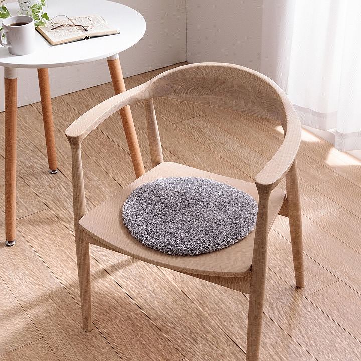 チェアパッド シャギー 洗えるラグ 北欧 約35cm丸【メーカー直送商品】