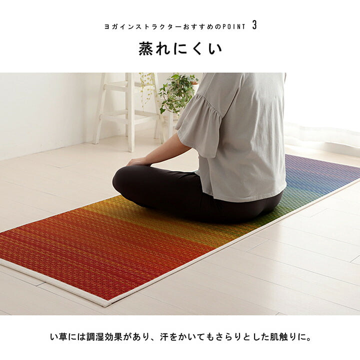 ヨガ 癒しマット 国産 い草『チャクラ』約66×185cm【メーカー直送商品】