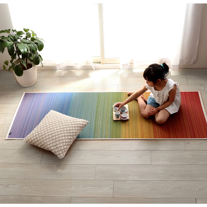 ヨガ 癒しマット 国産 い草『チャクラ』約66×185cm【メーカー直送商品】