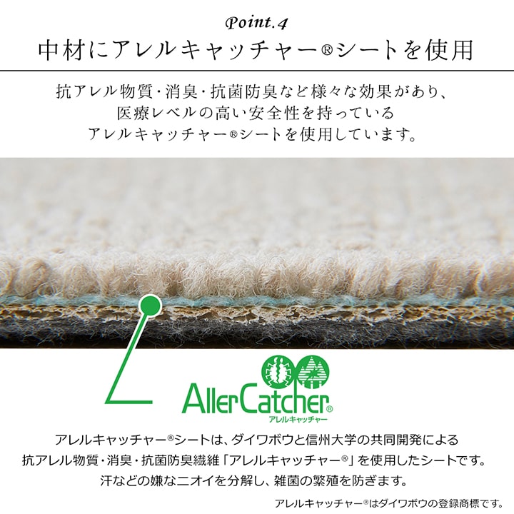 デスクカーペット 日本製 抗菌 消臭 清潔 撥水 抗アレル物質 ダニ対策 約117×140cm 【メーカー直送商品】☆
