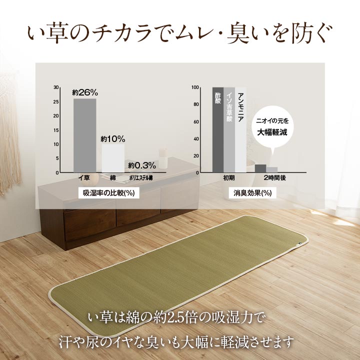 介護 サポート ヘルスケア 運動マット い草 約90×180cm【メーカー直送商品】
