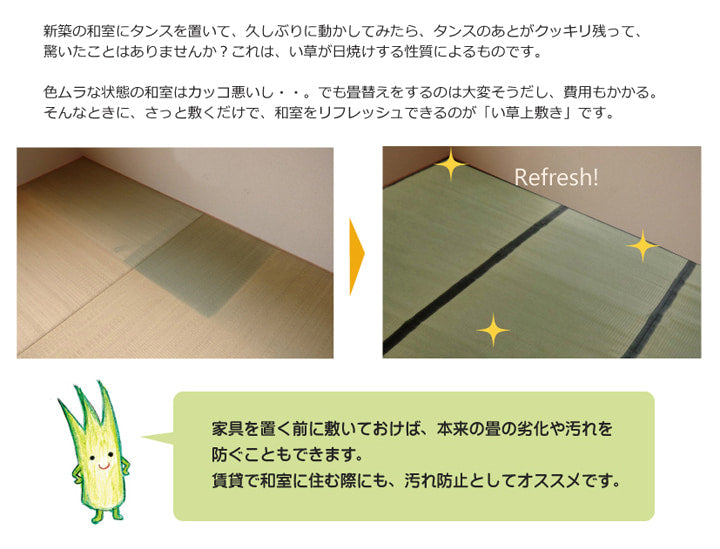 純国産 い草 上敷き カーペット 麻綿織 『清正』 本間4.5畳(約286×286cm) 熊本県八代産イ草使用 【メーカー直送商品】☆