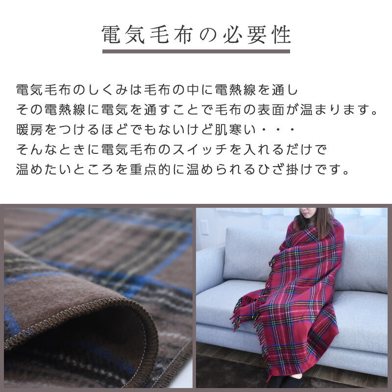 電気毛布 ひざ掛け 日本製 ワイド 約160×120cm 椙山紡織 Sugibo