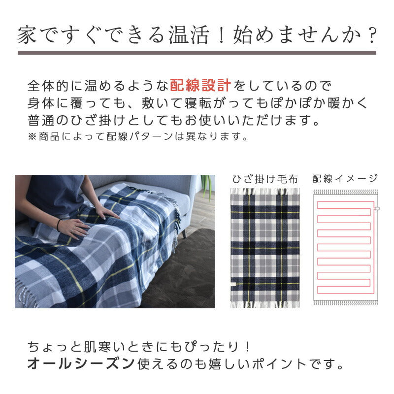 電気毛布 ひざ掛け 日本製 約82×140cm 椙山紡織 SB-H5