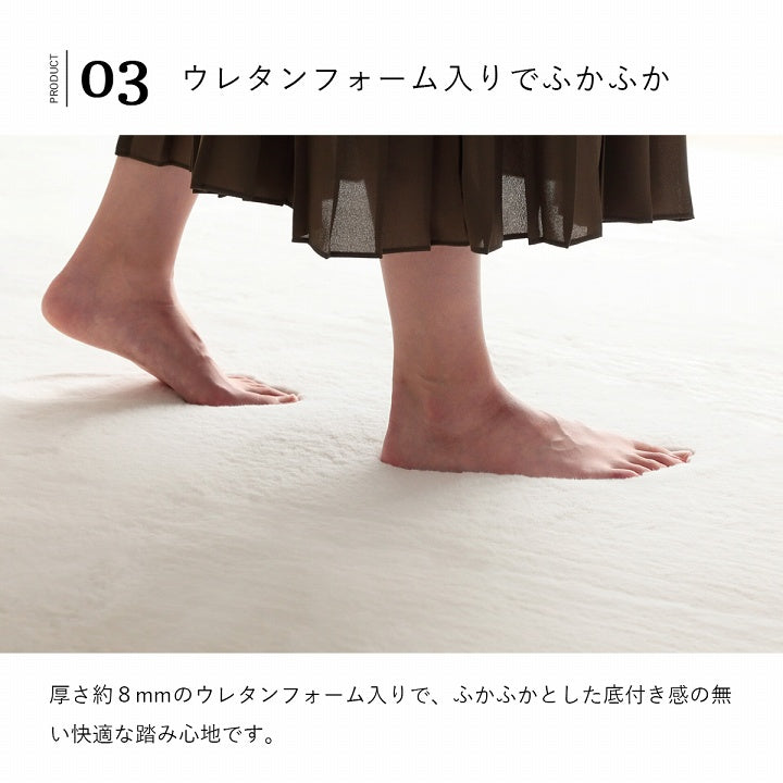 ラグマット ホットカーペット対応 ラピアス 約4畳 200×300cm 長方形 フェイクファー 洗える 抗菌防臭 床暖房対応 滑り止め付き 韓国 海外 大人かわいい 可愛い 秋冬用 ふわふわ ダスティ くすみカラー【メーカー直送商品】