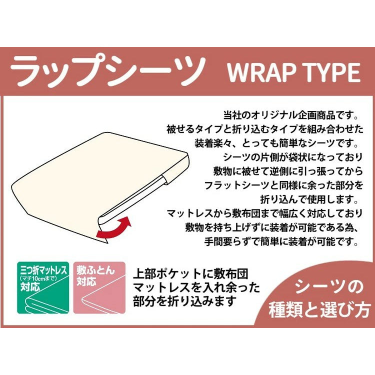 日本製 綿100% ボックスシーツ シングルサイズ