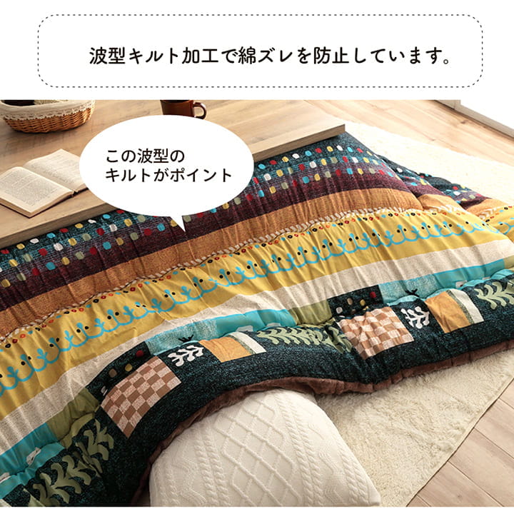 こたつ布団 正方形 単品 ギャッベ柄 約205×205cm