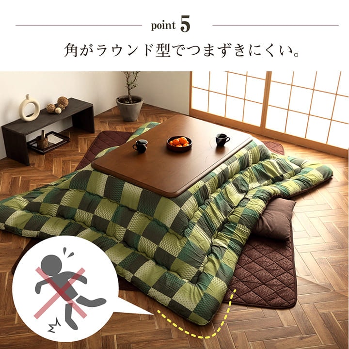 こたつ布団 正方形 単品 市松模様 約205×205cm【メーカー直送商品】